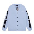 AMRI Cotton V-Neck Bones Cardigan Sweater Blue
