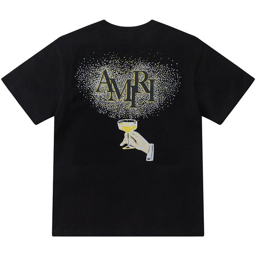 AMRI Crystal Embellished Champagne Logo T-Shirts