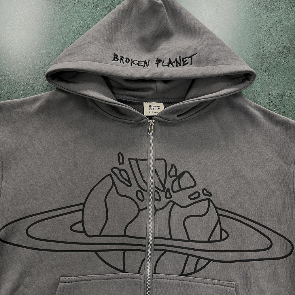 Broken P Planet Zip Up Hoodie