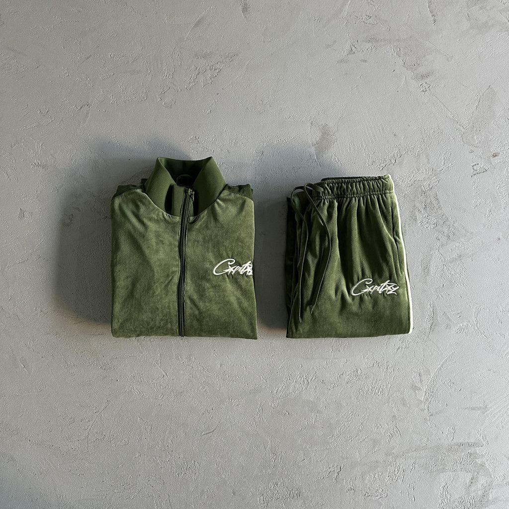 Corteiz Velvet Trackset Green